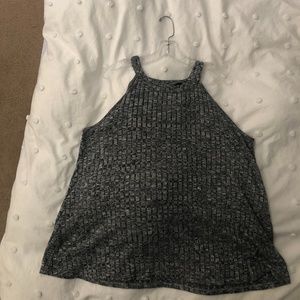 TORRID Gray Ribbed Knit High Neck Tank Top Size 1 (XL)